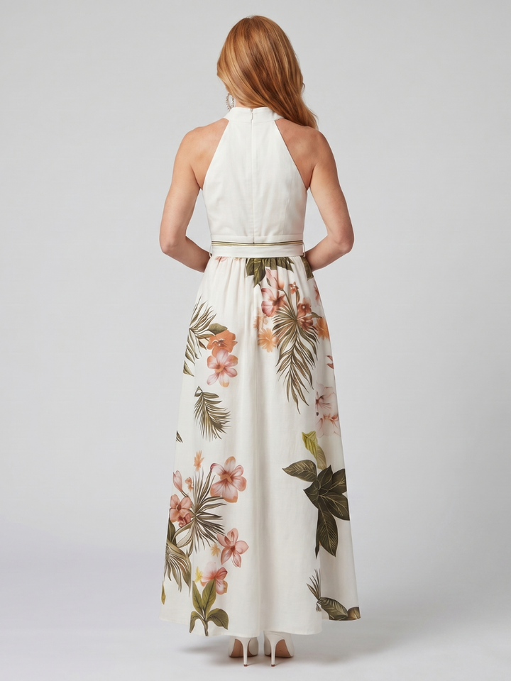 Meadow | Maxi Dress – Halter Neckline with Botanical Print