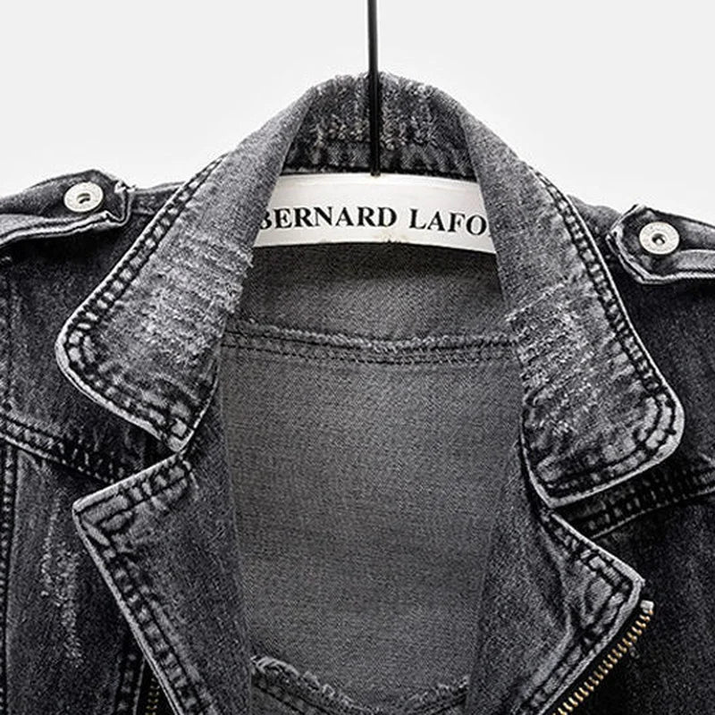 Anthony | Gilet in Denim Vintage con Zip Asimmetrica