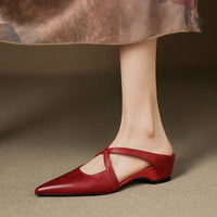 Serena | Mules Eleganti in Vera Pelle con Fasce Incrociate