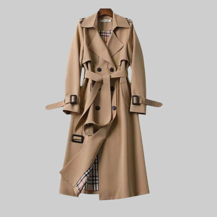 Caroline | Elegant and comfortable long double-breasted trench coat