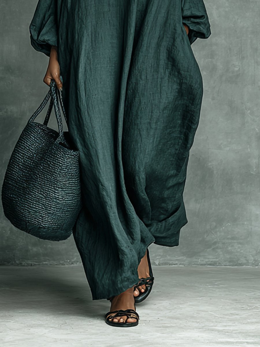 Beatrice | Elegante Abito Maxi a maniche lunghe con ricami floreali