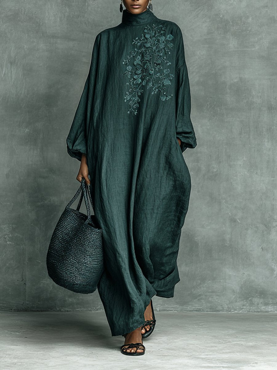 Beatrice | Elegante Abito Maxi a maniche lunghe con ricami floreali