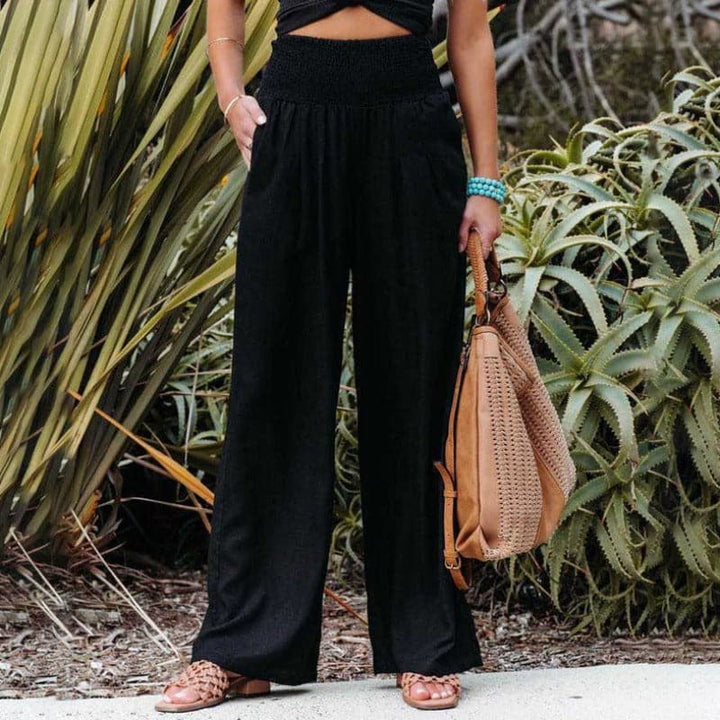 Mandy | Pantaloni Donna in Lino e Cotone a Gamba Larga