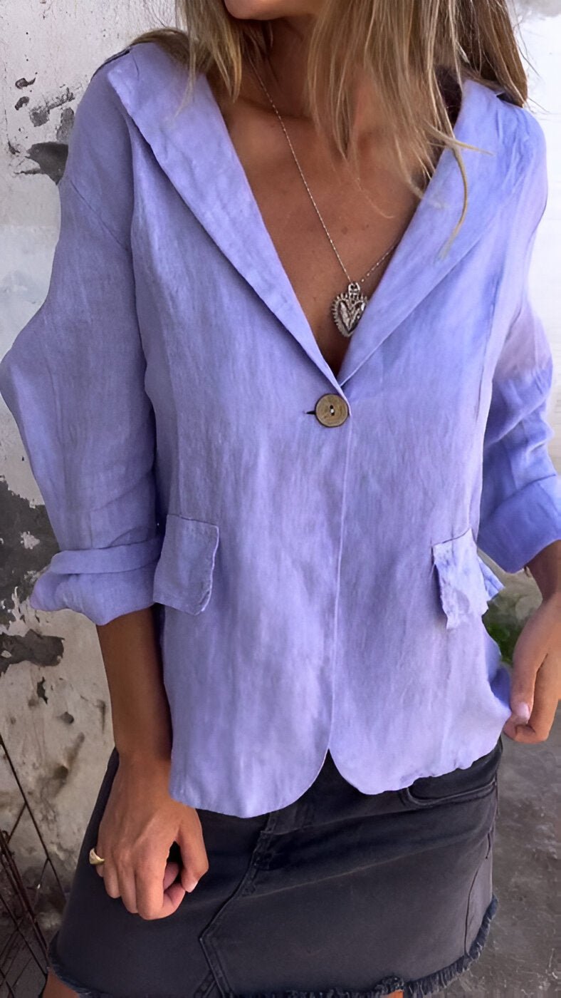 Valentina | Lightweight minimalist women's cotton and linen blazer
