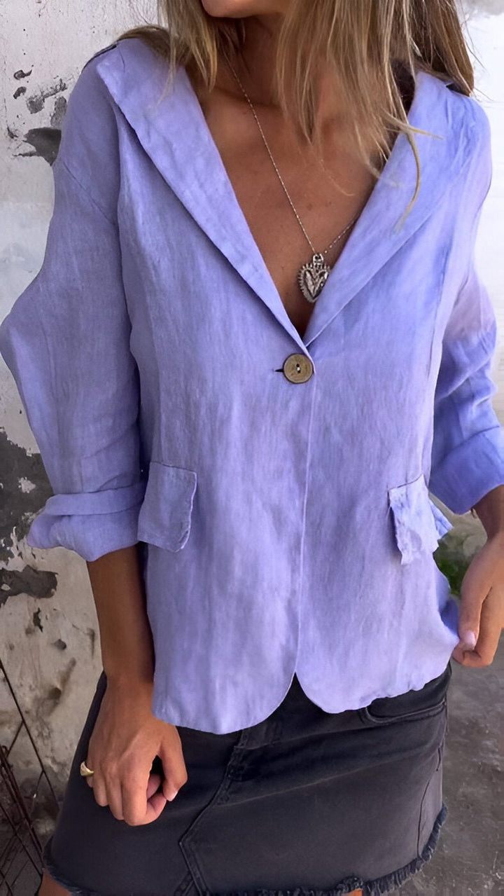 Valentina | Lightweight minimalist women's cotton and linen blazer