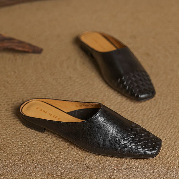 Mila | Mules senza lacci in pelle intrecciata eleganti e comodi