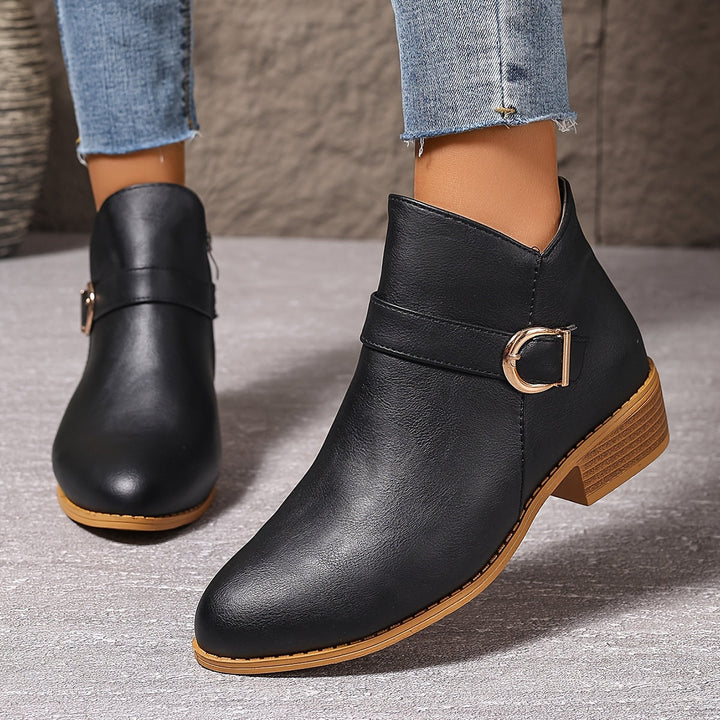 Serena | Chelsea-Stiefeletten mit Schnalle und niedrigem Blockabsatz