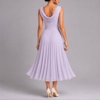 Elisa | Abito Midi Plissettato Elegante per Matrimonio Autunnale