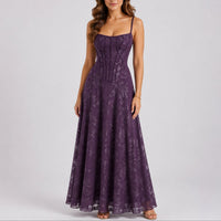 Valentina | Elegantes florales langes Kleid für Herbsthochzeiten