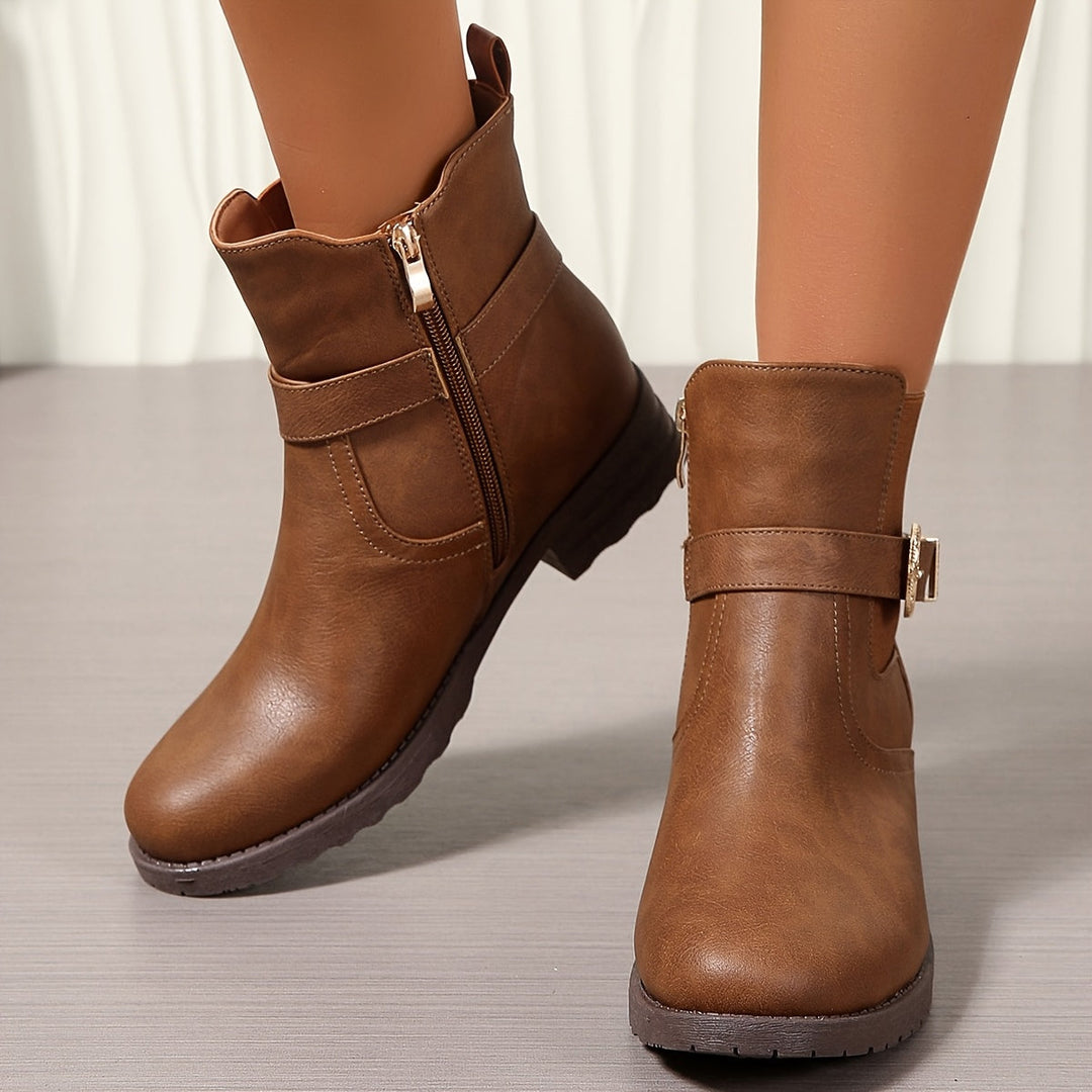 Mandy | Western-Stiefeletten mit Schnalle und Blockabsatz