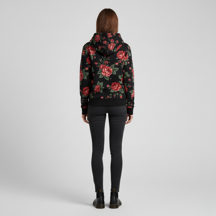 Orva | Elegante felpa con cappuccio con motivo floreale