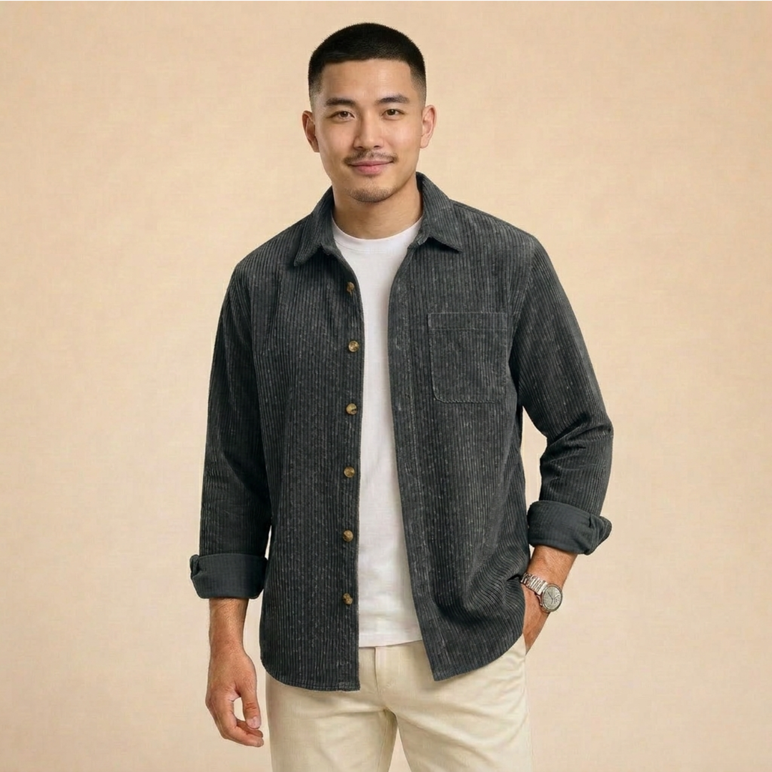 Nicola | Camicia comoda e casual in velluto a cos