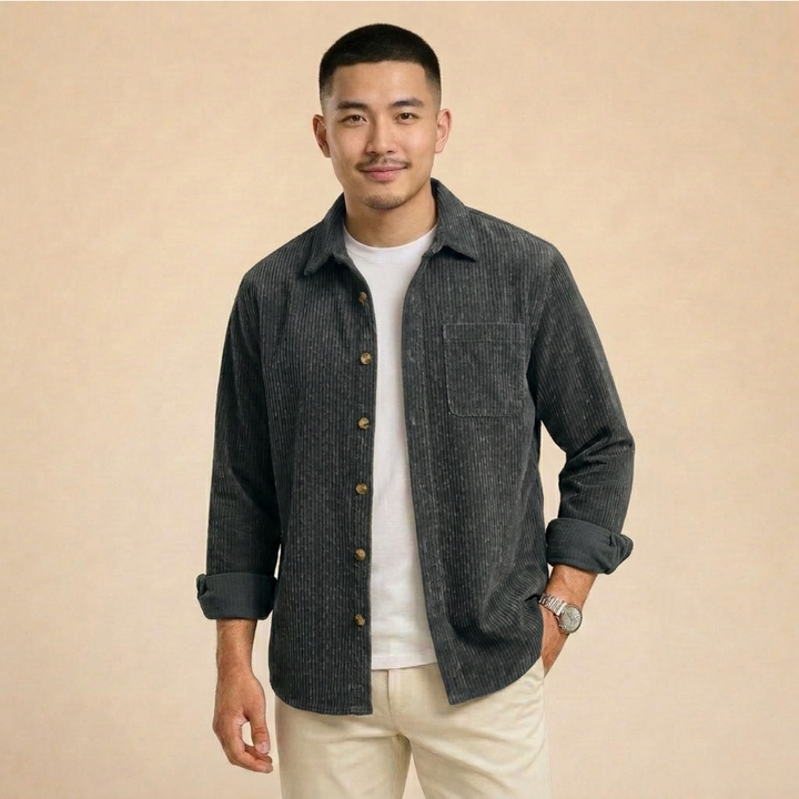 Nicola | Camicia comoda e casual in velluto a cos