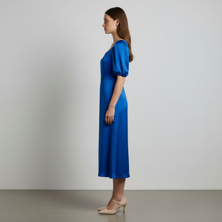 Pansy | Elegante abito midi a palloncino in raso