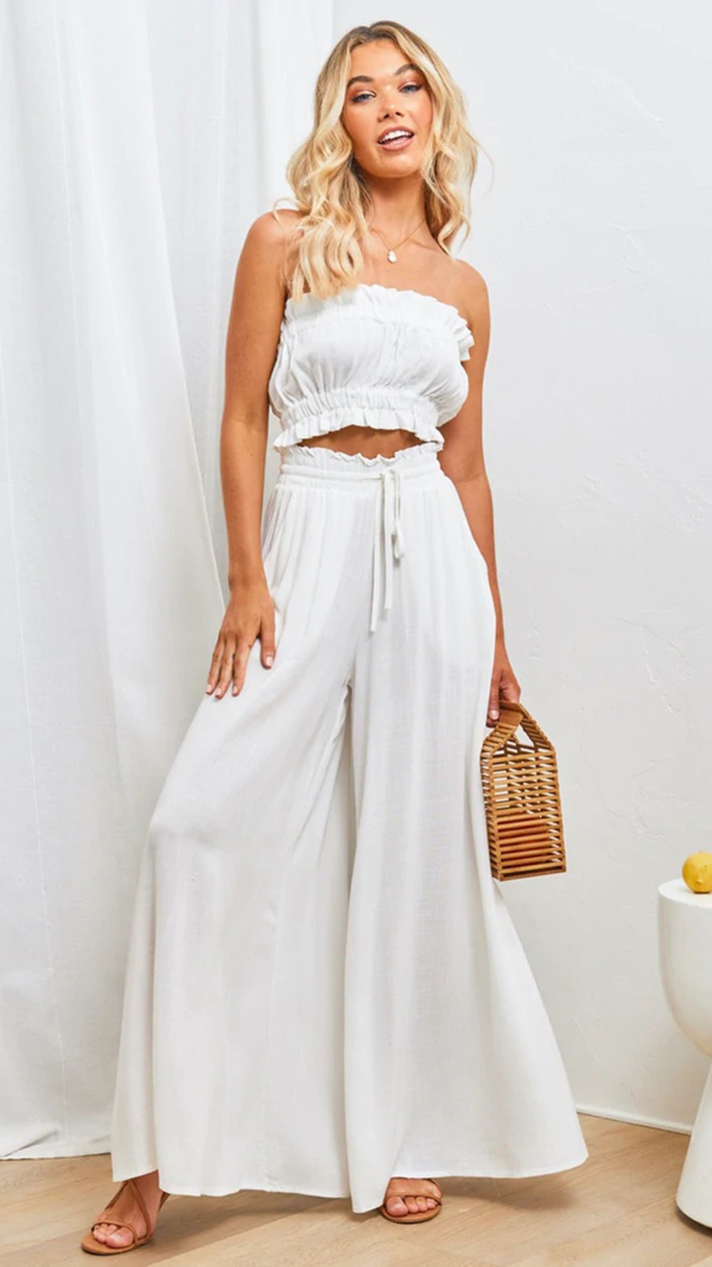 Aurora | Pantaloni Palazzo Donna Estivi a Gamba Larga