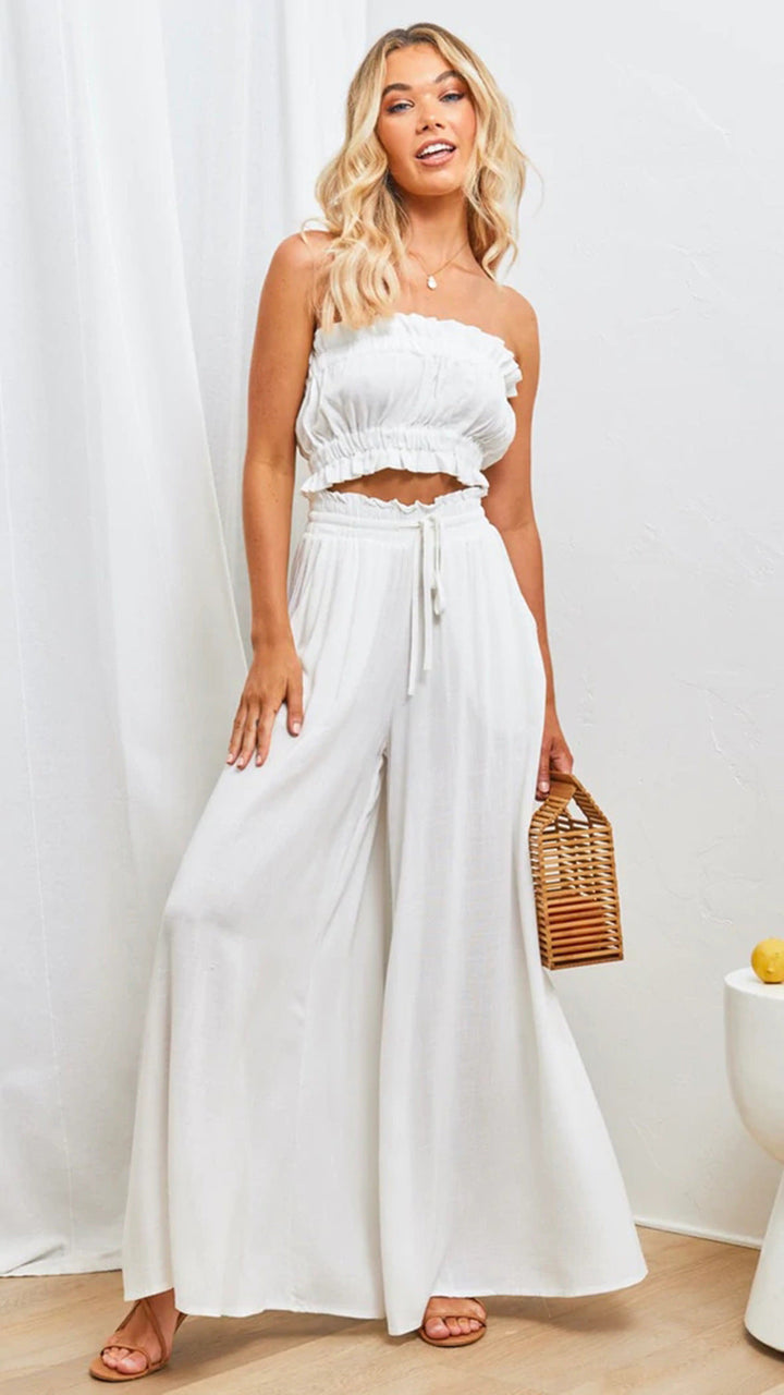 Aurora | Pantaloni Palazzo Donna Estivi a Gamba Larga
