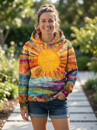 Aurora | Hoodie Colorato Con Grafica Ispirata All'Alba