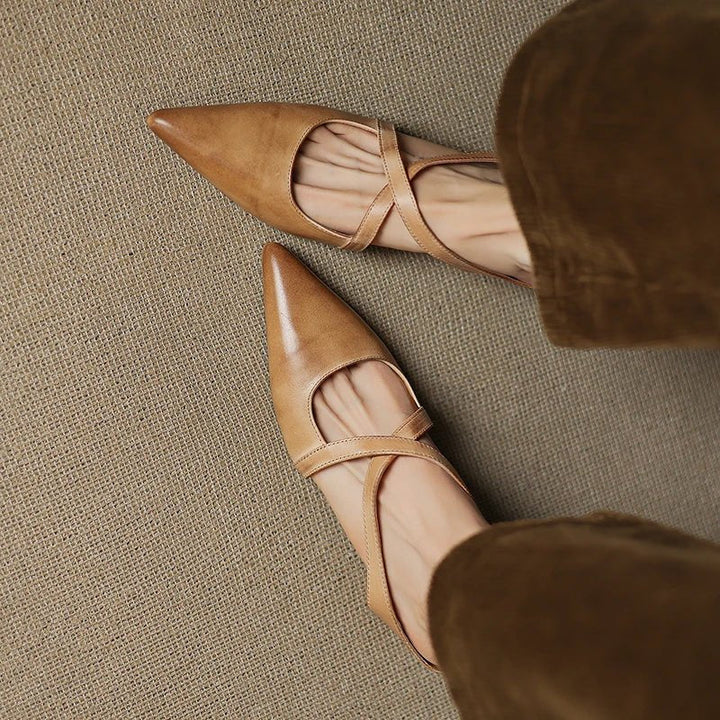 Serena | Mules Eleganti in Vera Pelle con Fasce Incrociate