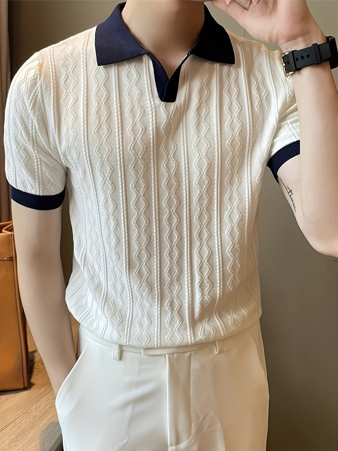 Barrett | Polo Shirt a Righe con Collo a Contrasto