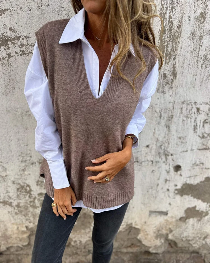 Sophia | Gilet Donna in Maglia Classica Elegante e Versatile