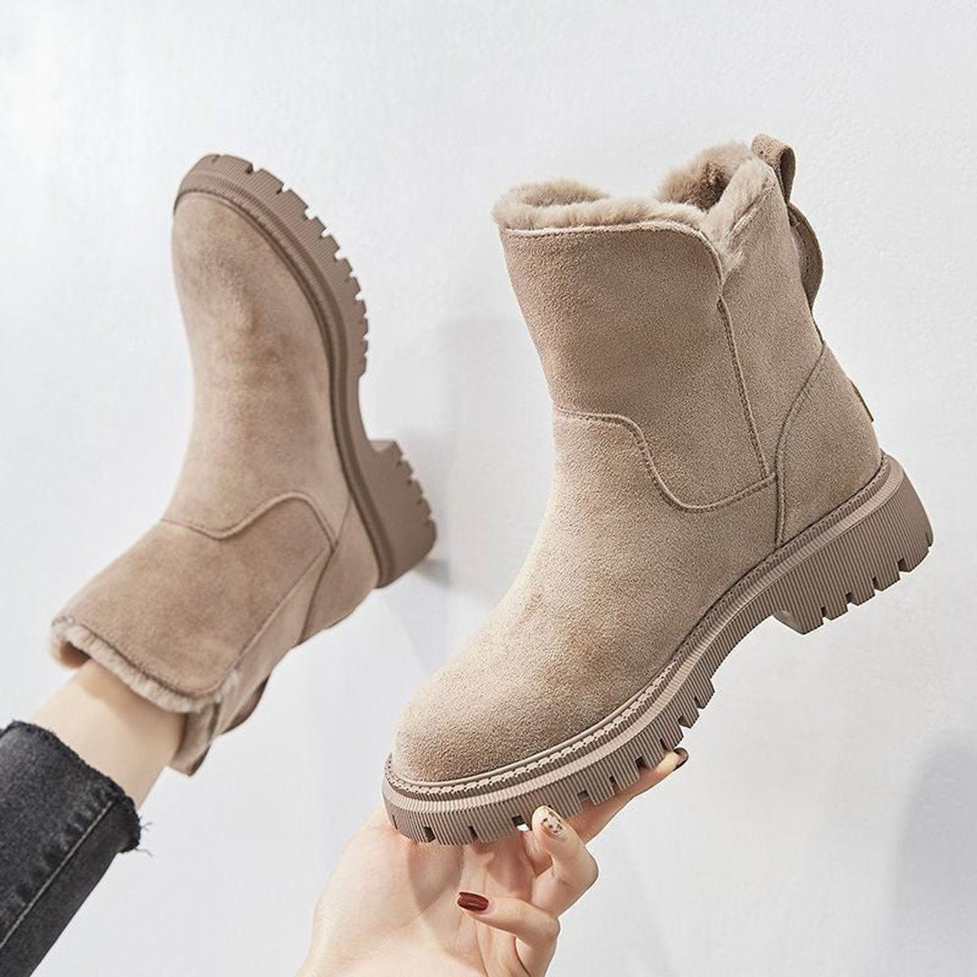 Nicole | Winterliche Wildlederstiefeletten mit Fleecefutter