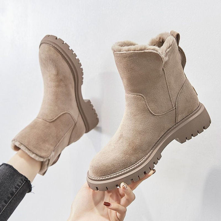 Nicole | Winterliche Wildlederstiefeletten mit Fleecefutter