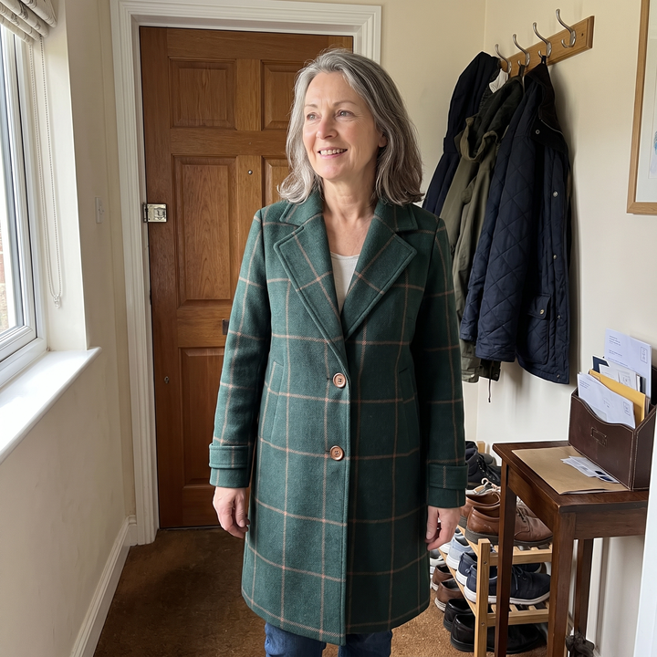Coralie | Cappotto Checkered – Elegante Design Classico