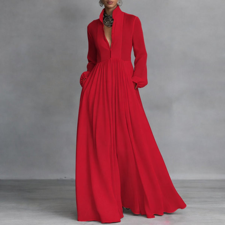 Beatrice | Elegant Long-Sleeve Shirt Maxi Dress
