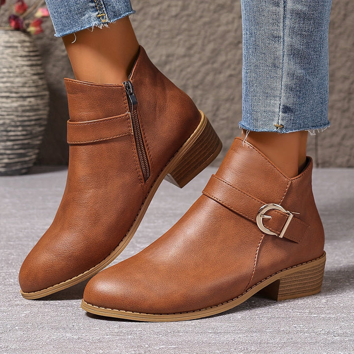 Serena | Chelsea-Stiefeletten mit Schnalle und niedrigem Blockabsatz