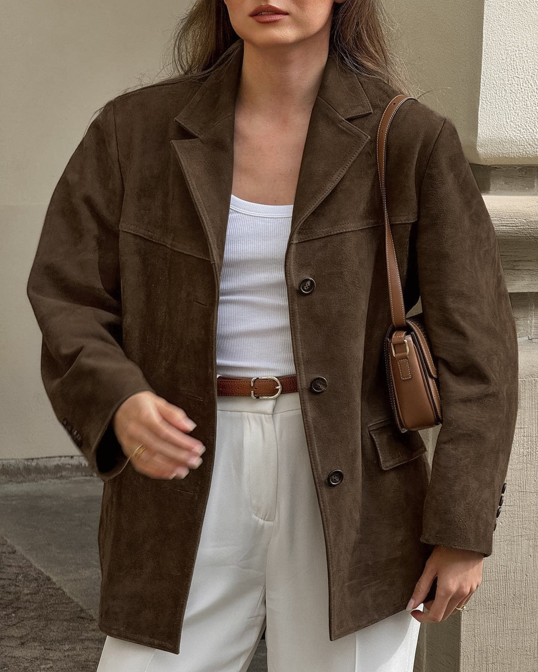 Emily | Weicher und bequemer Damenblazer aus Veloursleder