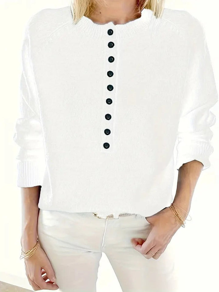 Marlene | Knitted Sweater – Stylish V-Neck Design for Women