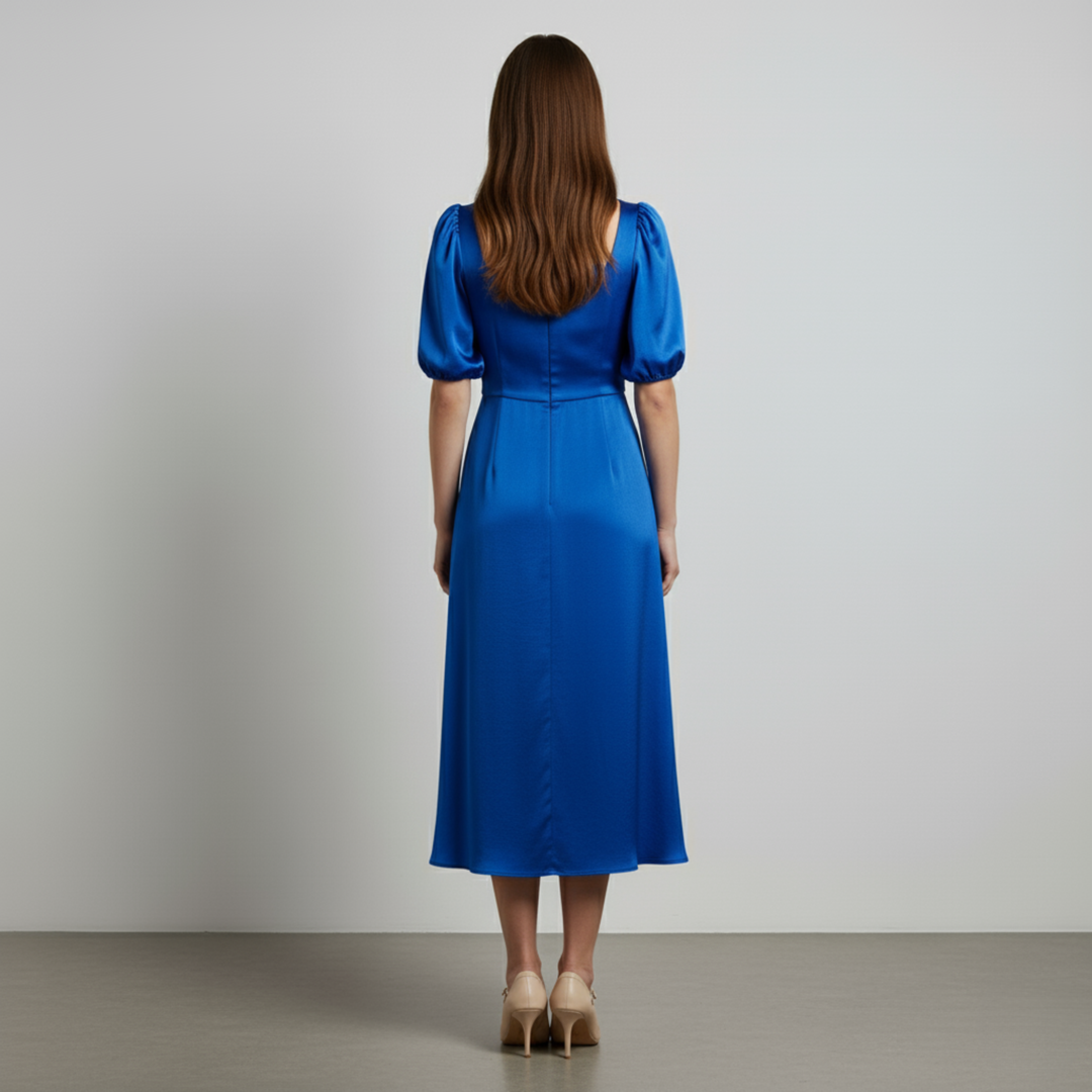 Pansy | Elegante abito midi a palloncino in raso