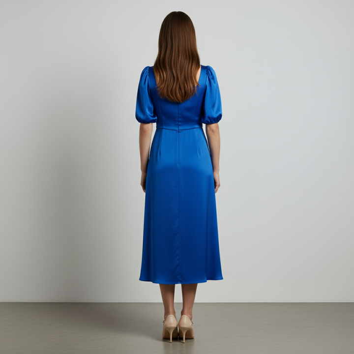 Pansy | Elegante abito midi a palloncino in raso