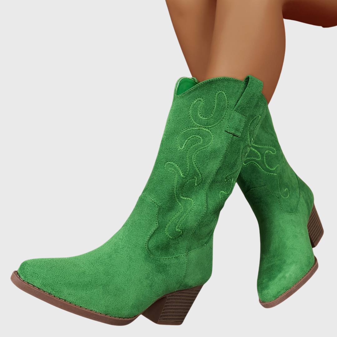 Valentina | Farbige und elegante Cowboystiefel mit weitem Schaft