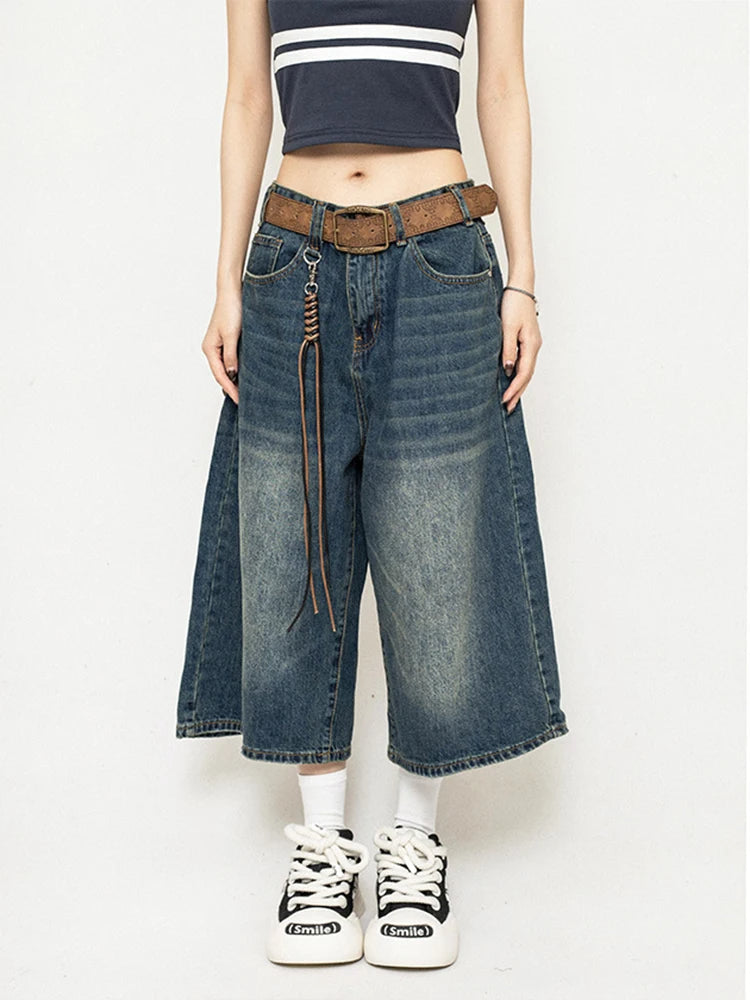 Diana | Jeans Culotte Donna in Denim a Gamba Larga