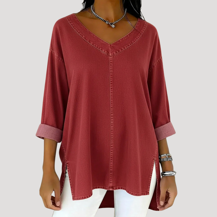 Alessia | Elegante e Comoda Tunica Top Donna con Scollo a V