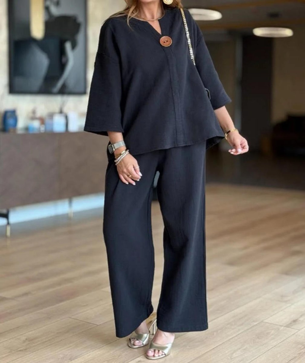 Claudia | Set composto da un'elegante tunica e pantaloni a gamba larga