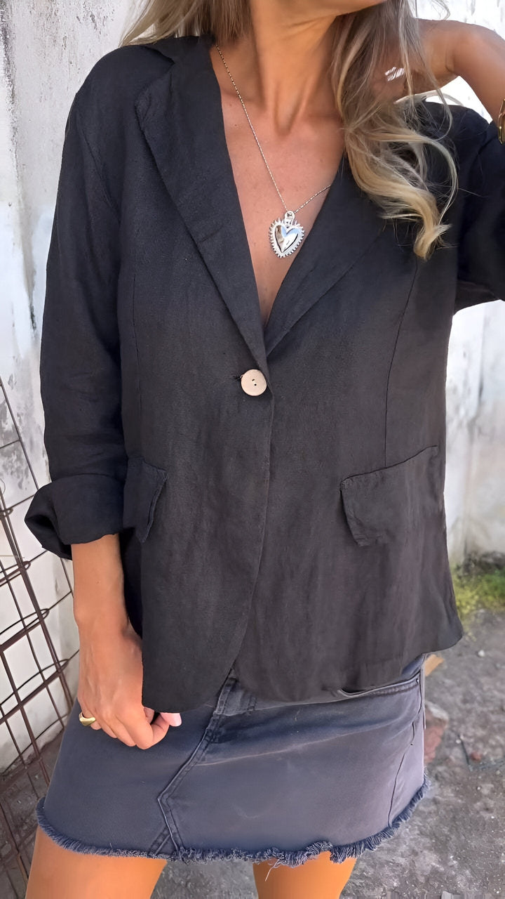 Valentina | Lightweight minimalist women's cotton and linen blazer