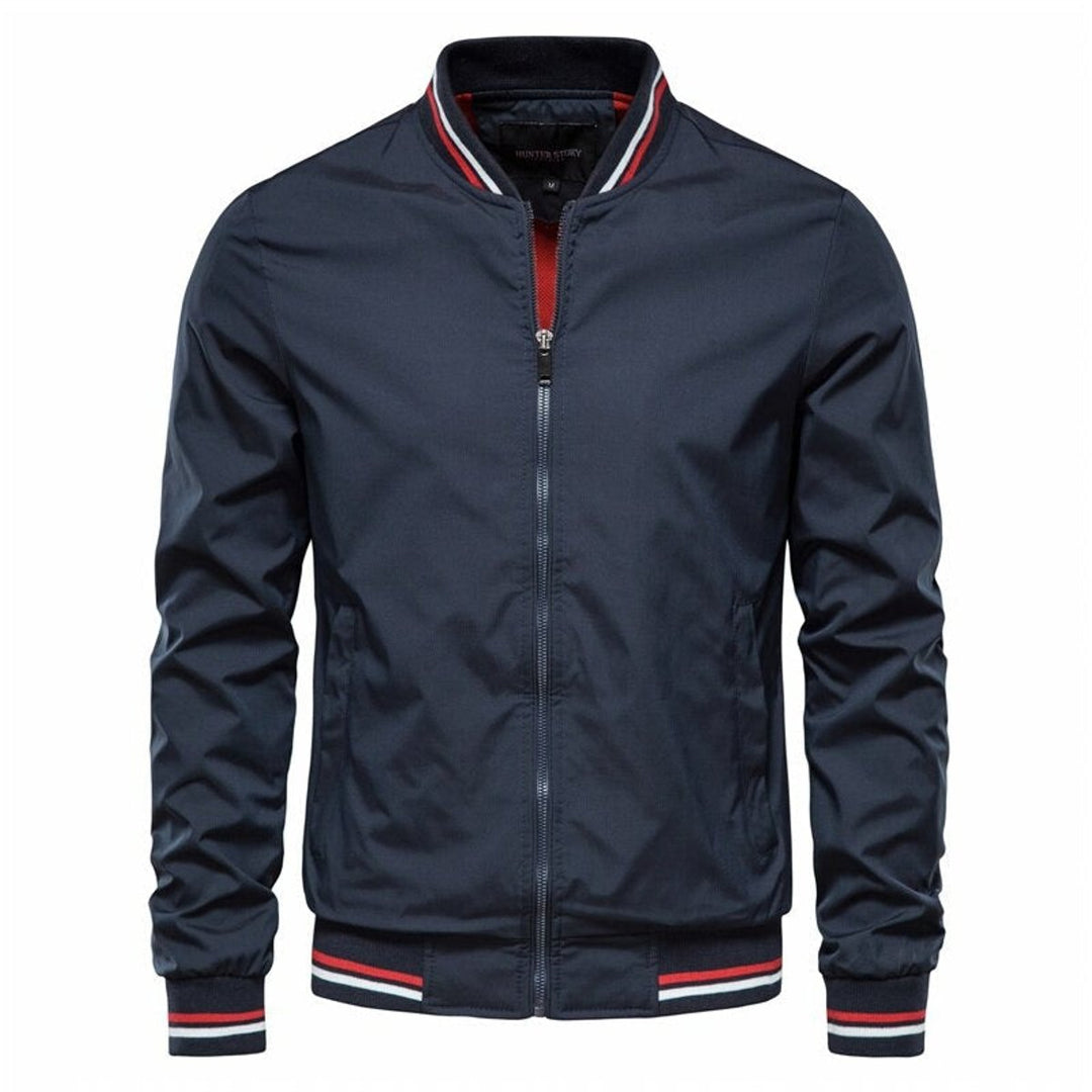 Lucas | Casual Bomber Jacket with Contrasting Ribbed Trim