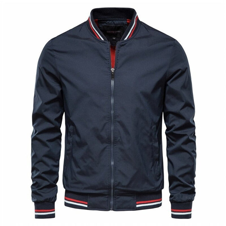 Lucas | Casual Bomber Jacket with Contrasting Ribbed Trim