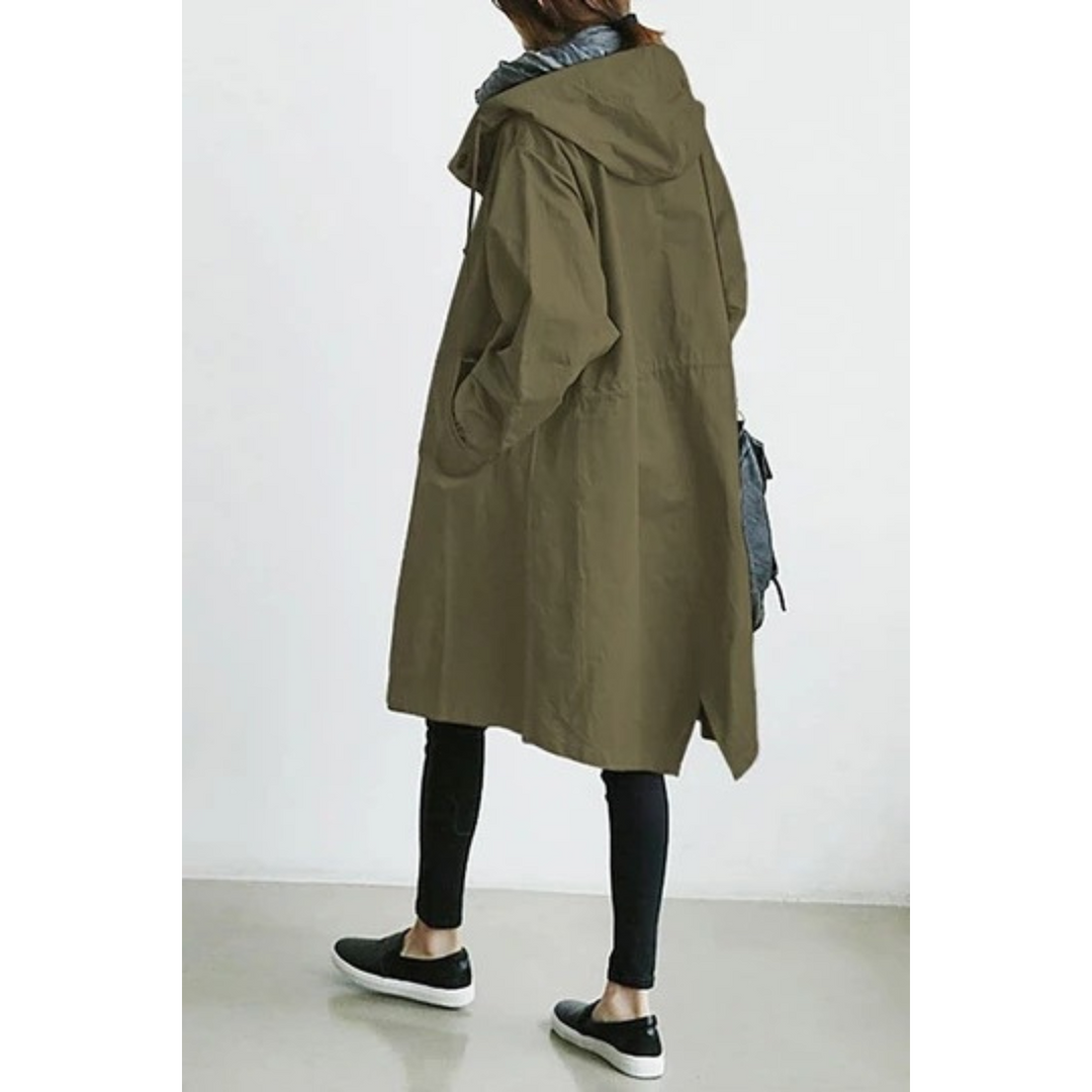 Elizabeth | Trench lungo con cappuccio comodo e funzionale