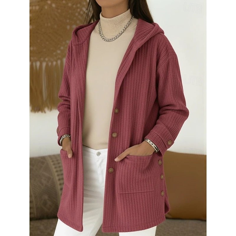 Joanna | Cappotto con Cappuccio e Bottoni