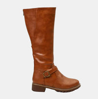 Elodie | Knee-High Boots with Buckle and Low Heel