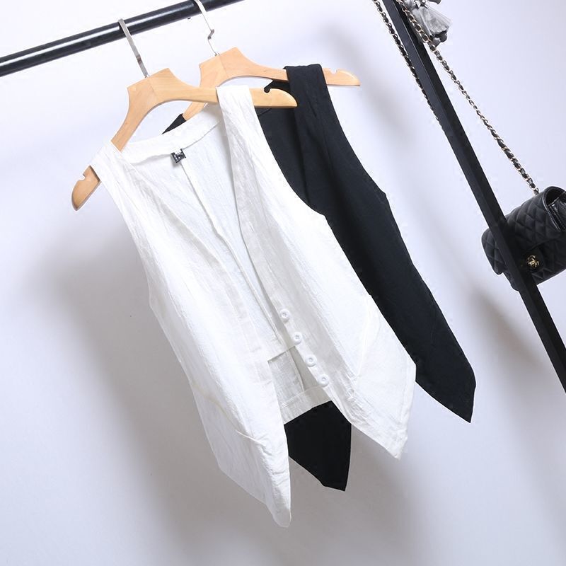 Isabella | Gilet Donna in Lino Elegante con Scollo a V