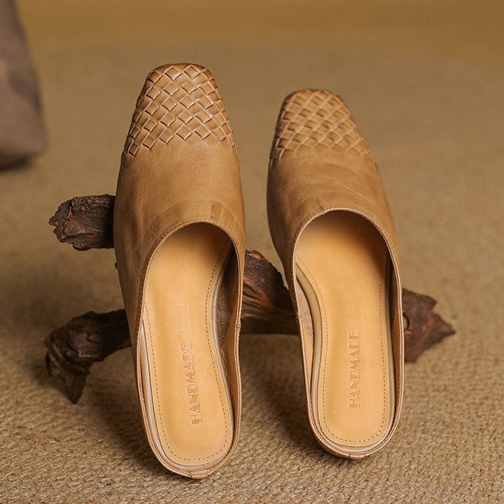 Mila | Mules senza lacci in pelle intrecciata eleganti e comodi