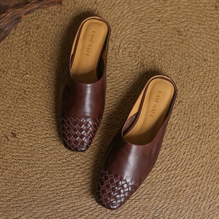 Mila | Mules senza lacci in pelle intrecciata eleganti e comodi