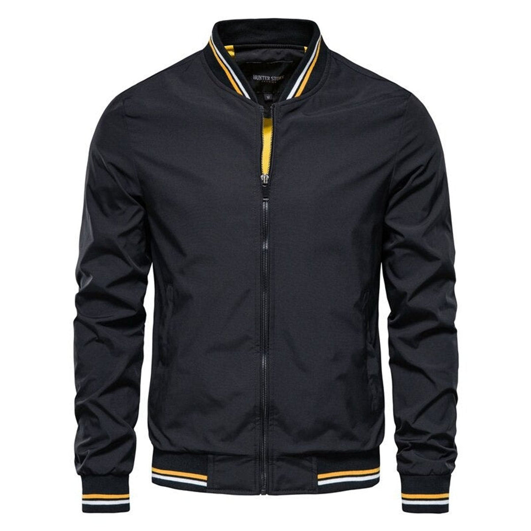 Lucas | Casual Bomber Jacket with Contrasting Ribbed Trim