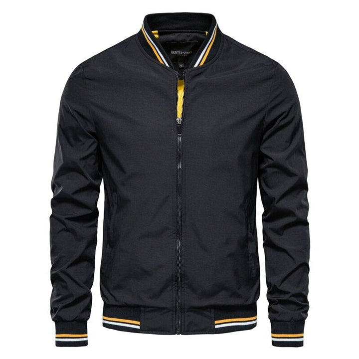Lucas | Casual Bomber Jacket with Contrasting Ribbed Trim