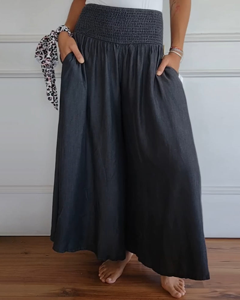 Juliane | Pantaloni Donna in Cotone Puro a Gamba Larga