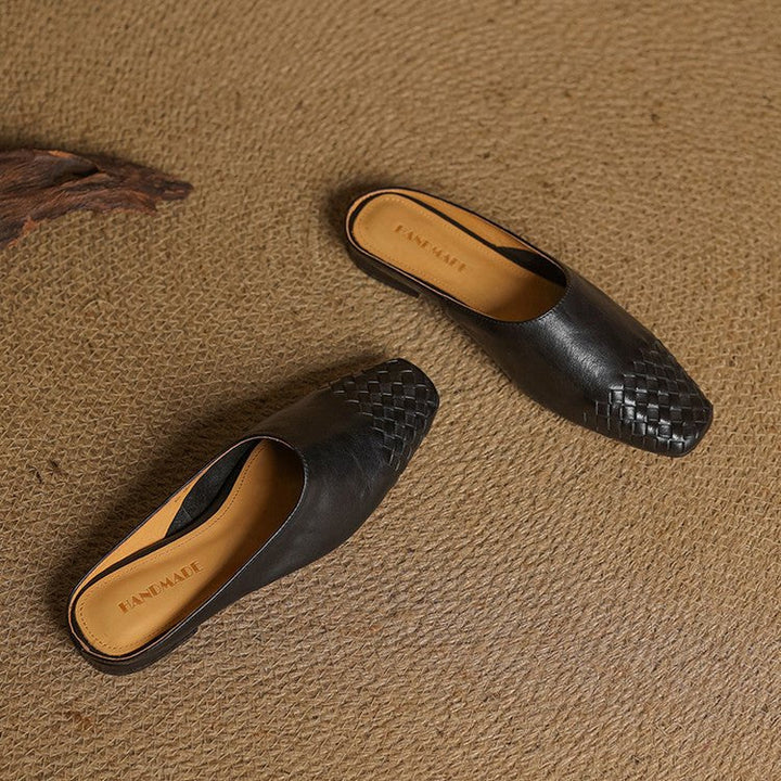 Mila | Mules senza lacci in pelle intrecciata eleganti e comodi